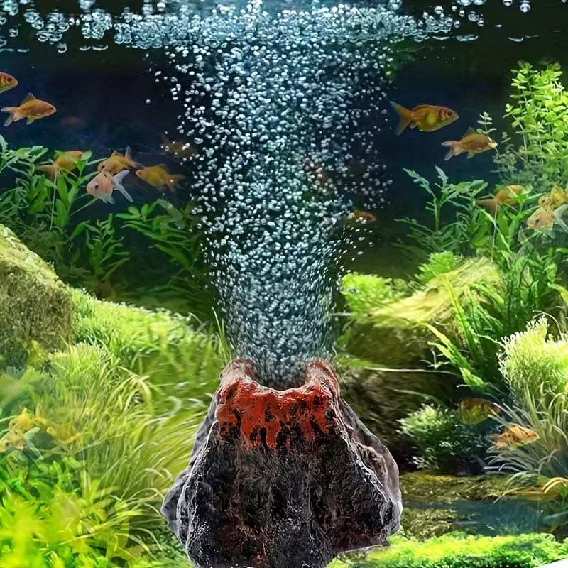 Aquarium Fish Hiding Places - Volcanic Bubble Stone for Aquariums, No