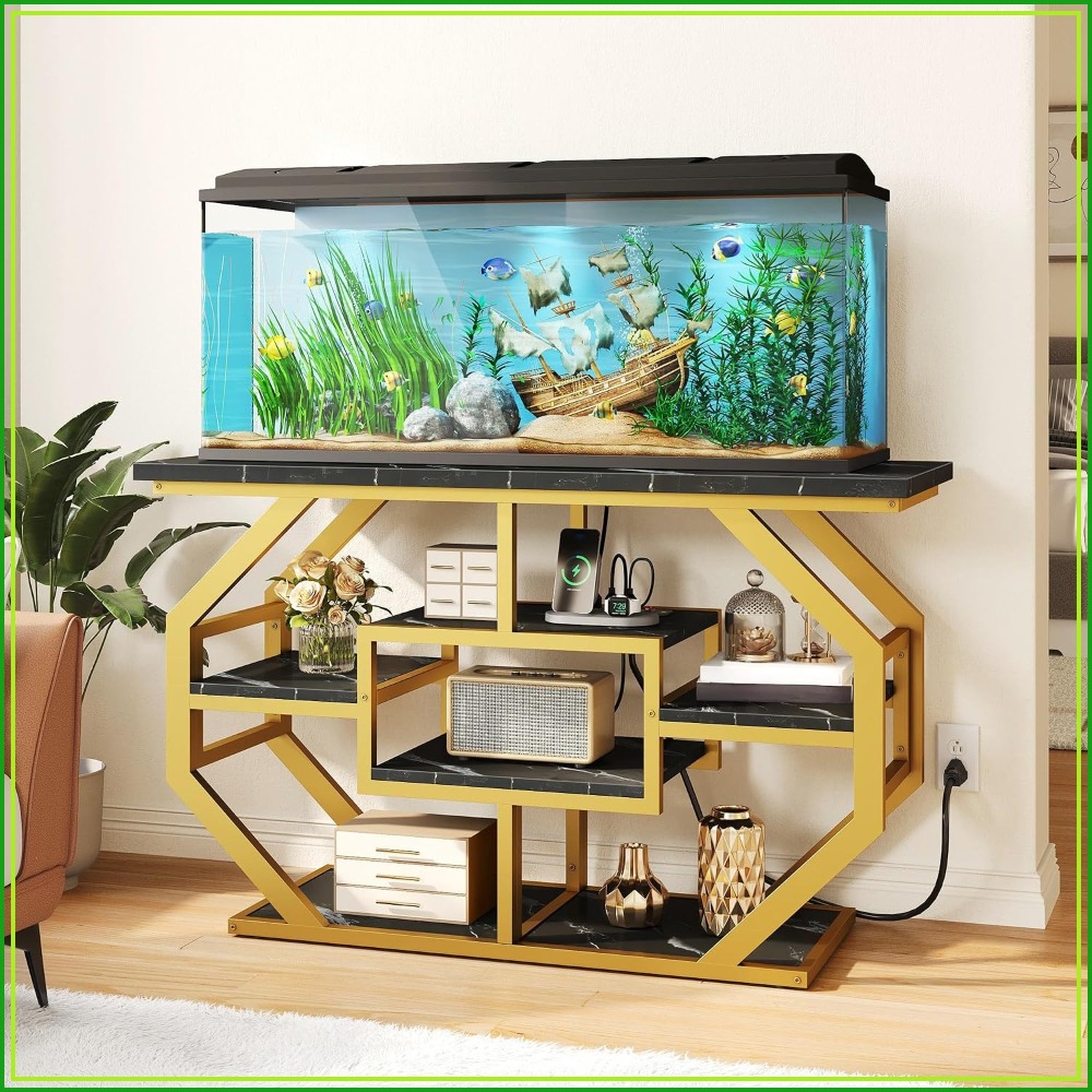 Aquarium Fish Black - 55-75 Gallon Aquarium Stand with Power