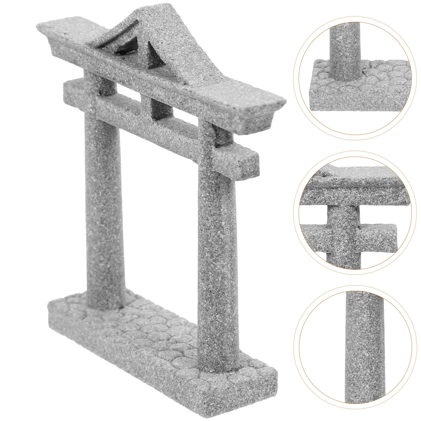 Aquarium Fish Japanese - Miniature Torii Gate Stone Sculpture Simulation