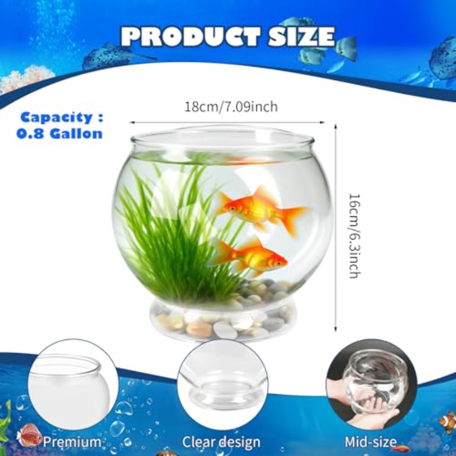 9 Pcs Fish Bowl 7.09 x 6.3 Inc – Aquarium Fish Goldfish Bewertung und Preis