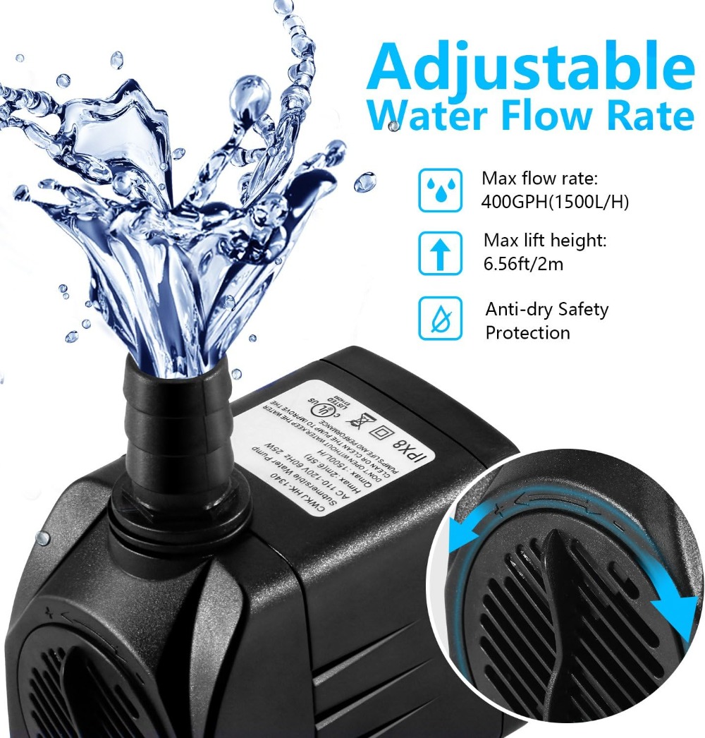 400GPH Submersible Fountain Pu – Aquarium Fish In Pond Bewertung und Preis