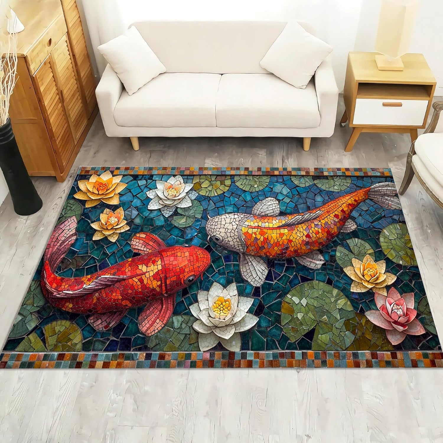 Fish Rug, Koi Fish Rug, Koi Po – Aquarium Fish Koi Bewertung und Preis