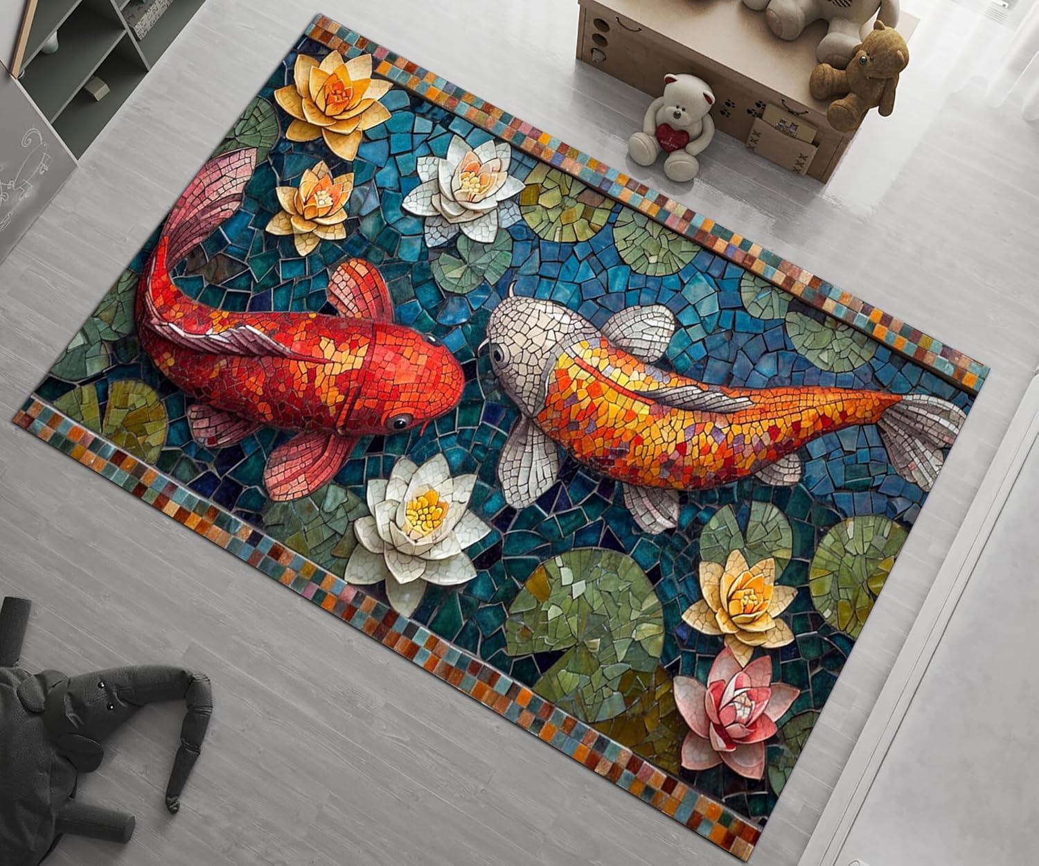Fish Rug, Koi Fish Rug, Koi Po – Aquarium Fish Koi Bewertung und Preis