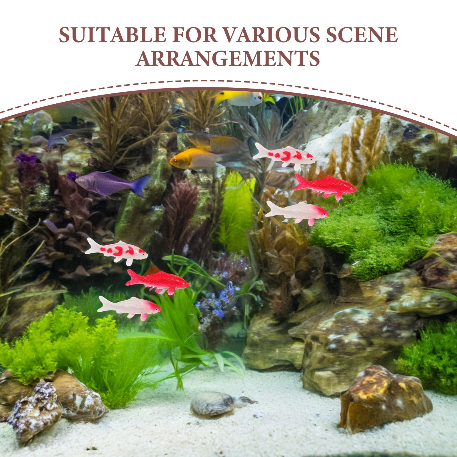 6Pcs 4.5cm Lifelike Mini Koi F – Aquarium Fish Koi Bewertung und Preis